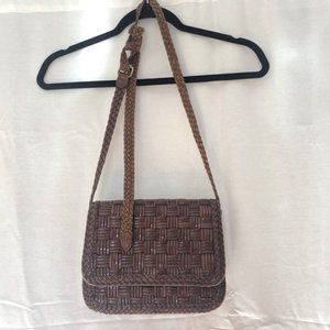 Vintage Cem brown braided adjustable square crossbody